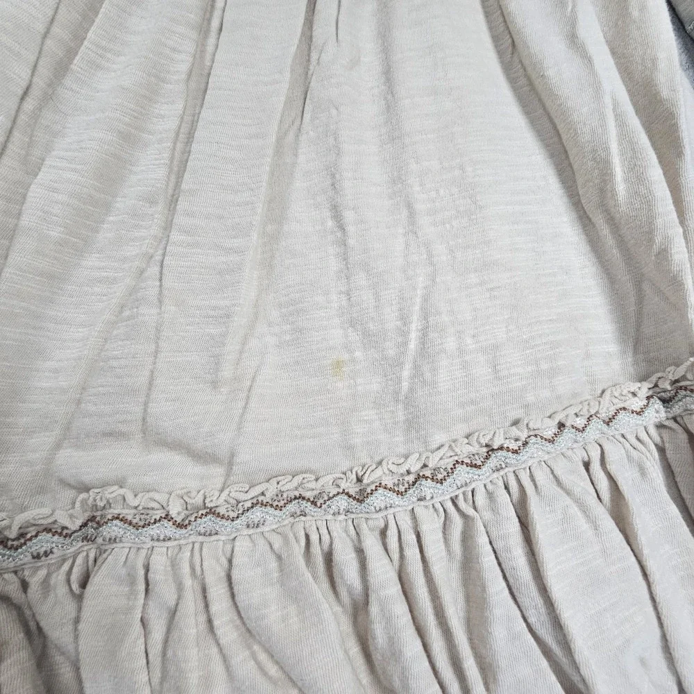 Free People Women's Much Love Top Boho Long‎ Sleeve Embroider Design Sz Medium